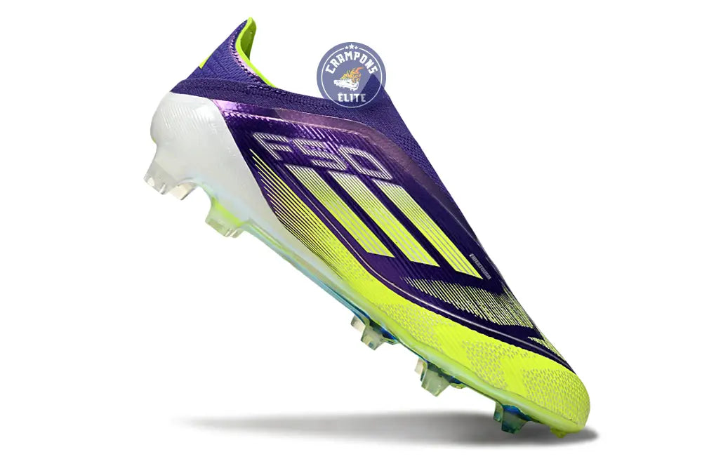 Image of F50 Elite Laceless FG - Violet/Jaune Fluo/Gris