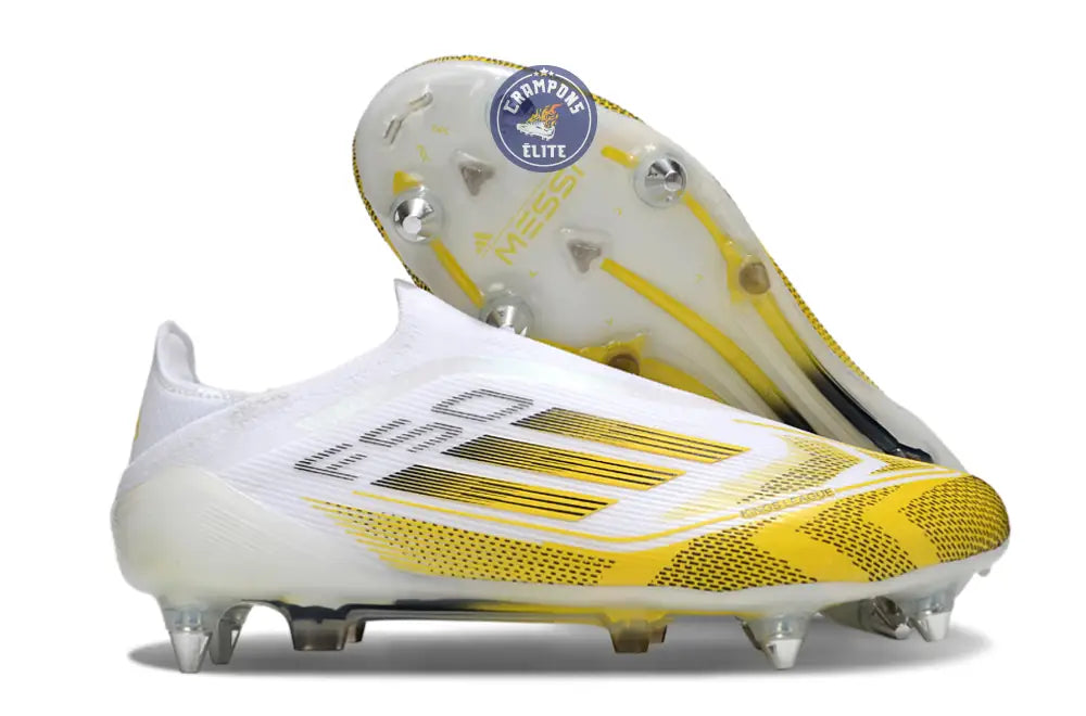 Image of F50 Elite Laceless SG - Blanc/Jaune/Noir