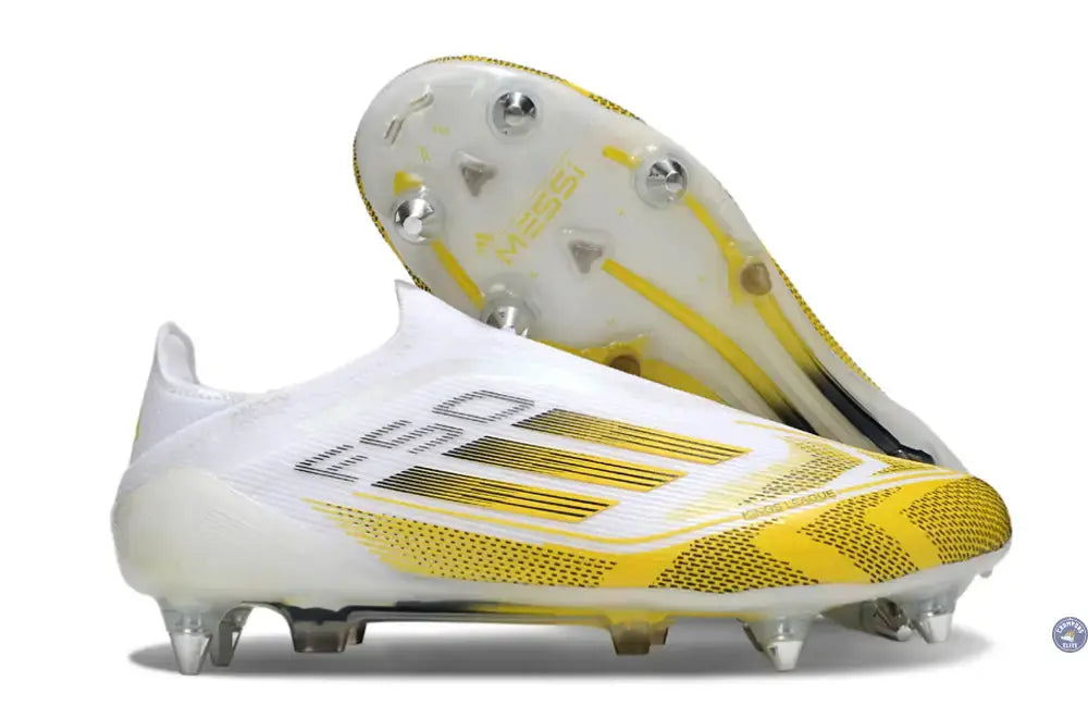 Image of F50 Elite Laceless SG - Blanc/Jaune/Noir