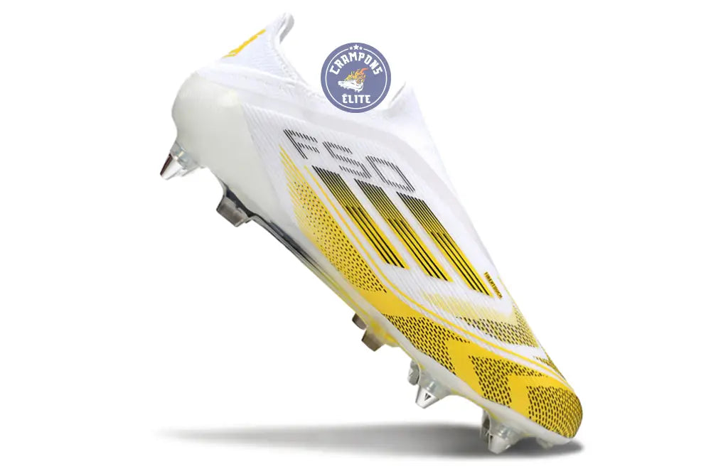 Image of F50 Elite Laceless SG - Blanc/Jaune/Noir
