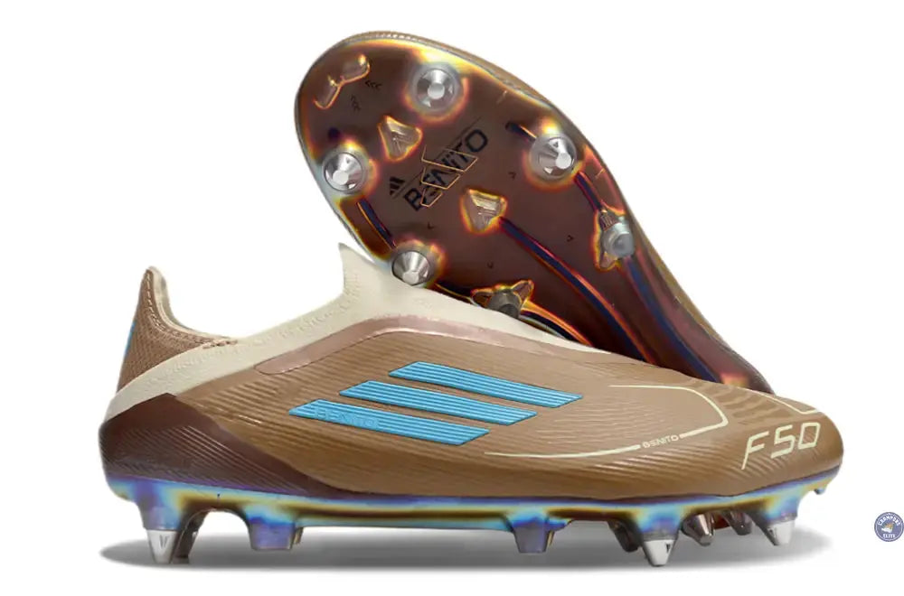 Image of F50 Elite Laceless Messi X Bad Bunny SG - Cardboard/Blanc/Turquoise ÉDITION LIMITÉE