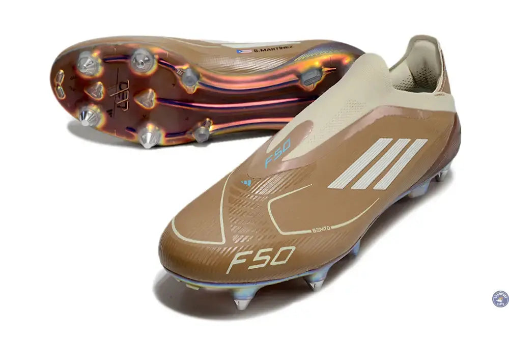 Image of F50 Elite Laceless Messi X Bad Bunny SG - Cardboard/Blanc/Turquoise ÉDITION LIMITÉE