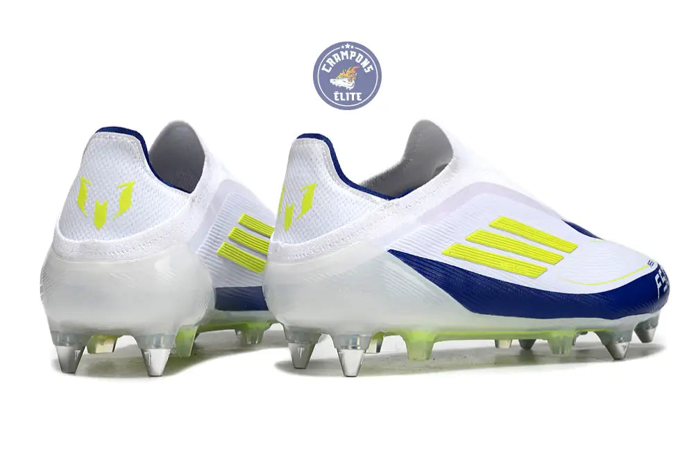 Image of F50 Elite Laceless SG - Blanc/Bleu/Jaune Fluo