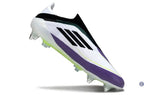 F50 Elite Laceless SG - Blanc/Noir/Violet/Jaune Fluo