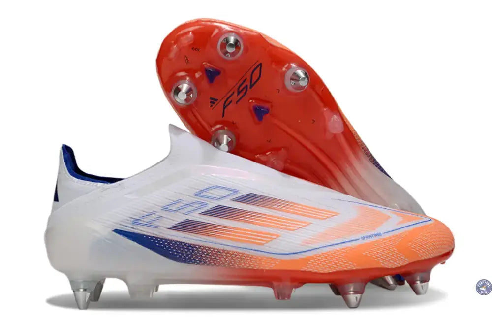 Image of F50 Elite Laceless SG - Blanc/Orange/Bleu