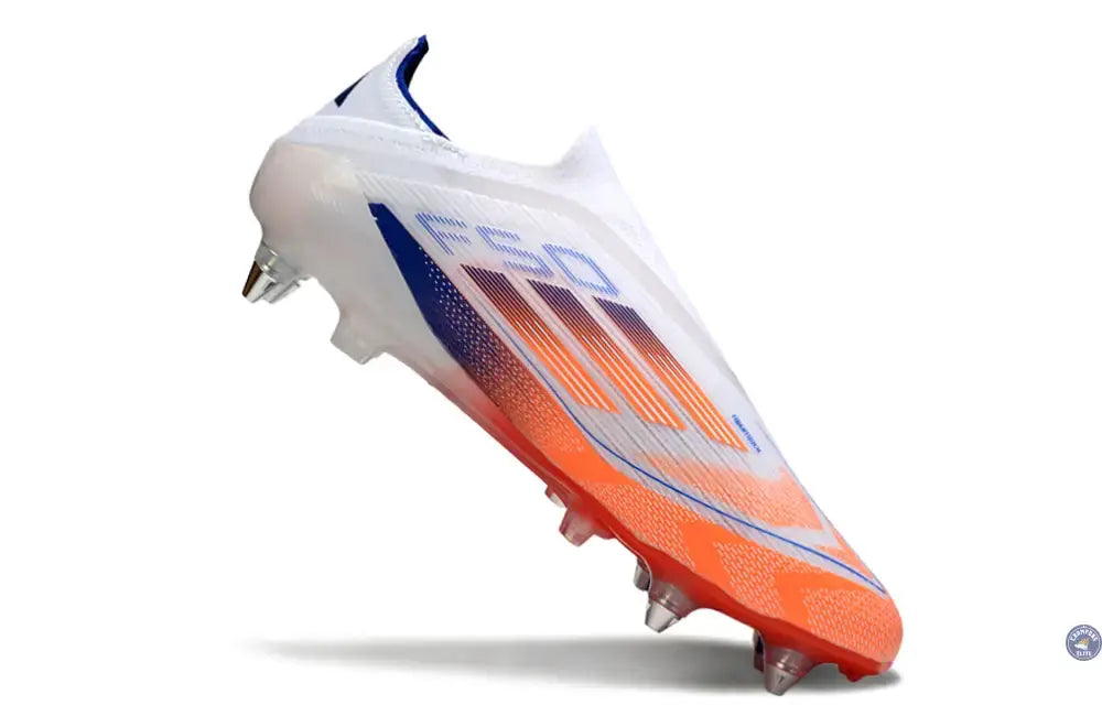 F50 Elite Laceless SG - Blanc/Orange/Bleu