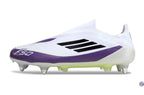 F50 Elite Laceless SG - Blanc/Violet/Noir/Jaune Fluo