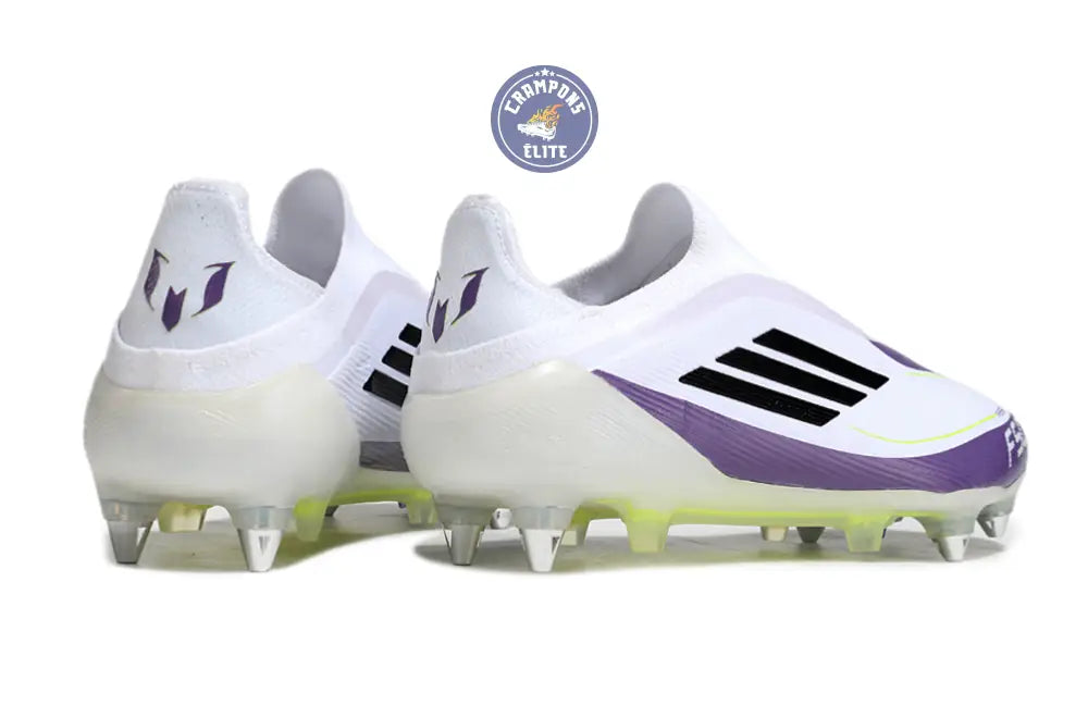 F50 Elite Laceless SG - Blanc/Violet/Noir/Jaune Fluo