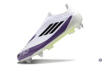 F50 Elite Laceless SG - Blanc/Violet/Noir/Jaune Fluo