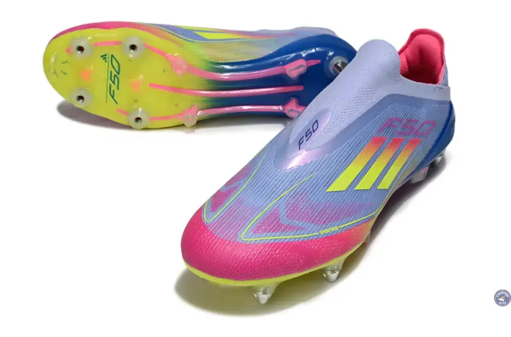 Image of F50 Elite Laceless SG Celestial Victory - Blue Fusion/Vert/Rose