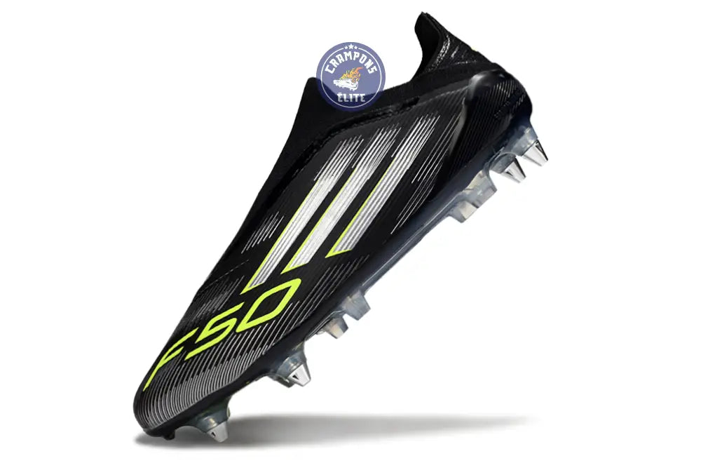 F50 Elite Laceless SG - Noir/Argenté/Jaune Fluo