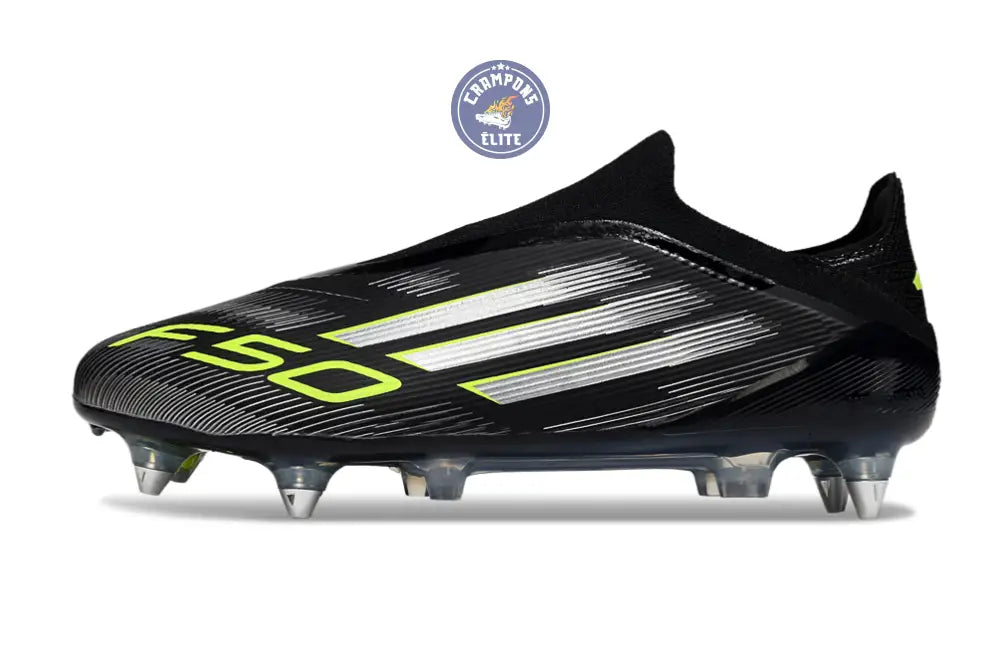 F50 Elite Laceless SG - Noir/Argenté/Jaune Fluo
