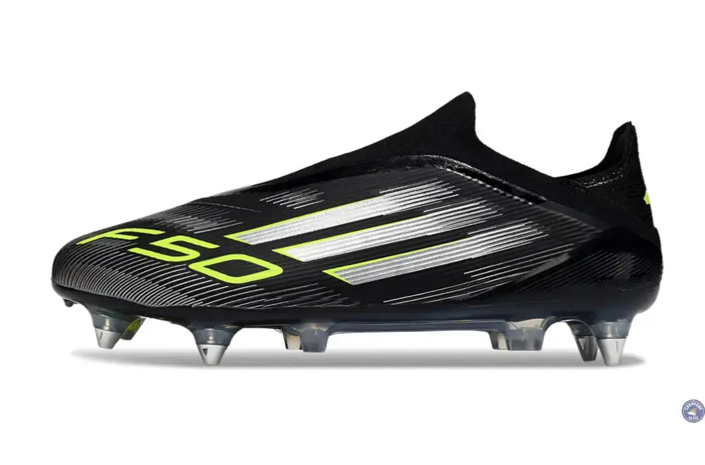 F50 Elite Laceless SG - Noir/Argenté/Jaune Fluo