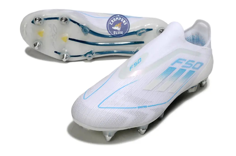 Image of F50 Elite Laceless SG Polar Victory - Blanc/Argenté/Bleu