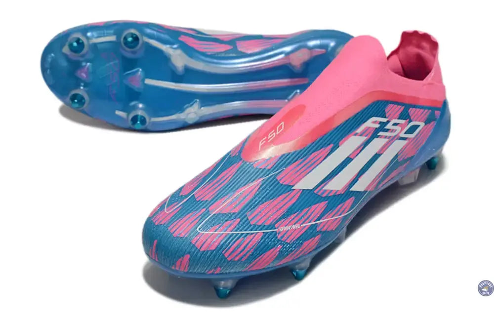 Image of F50 Elite Laceless SG Reemergence - Bleu/Blanc/Rose
