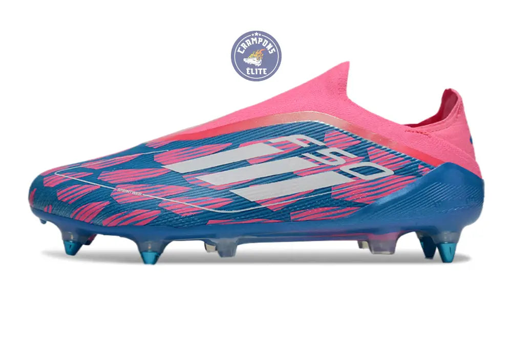 Image of F50 Elite Laceless SG Reemergence - Bleu/Blanc/Rose