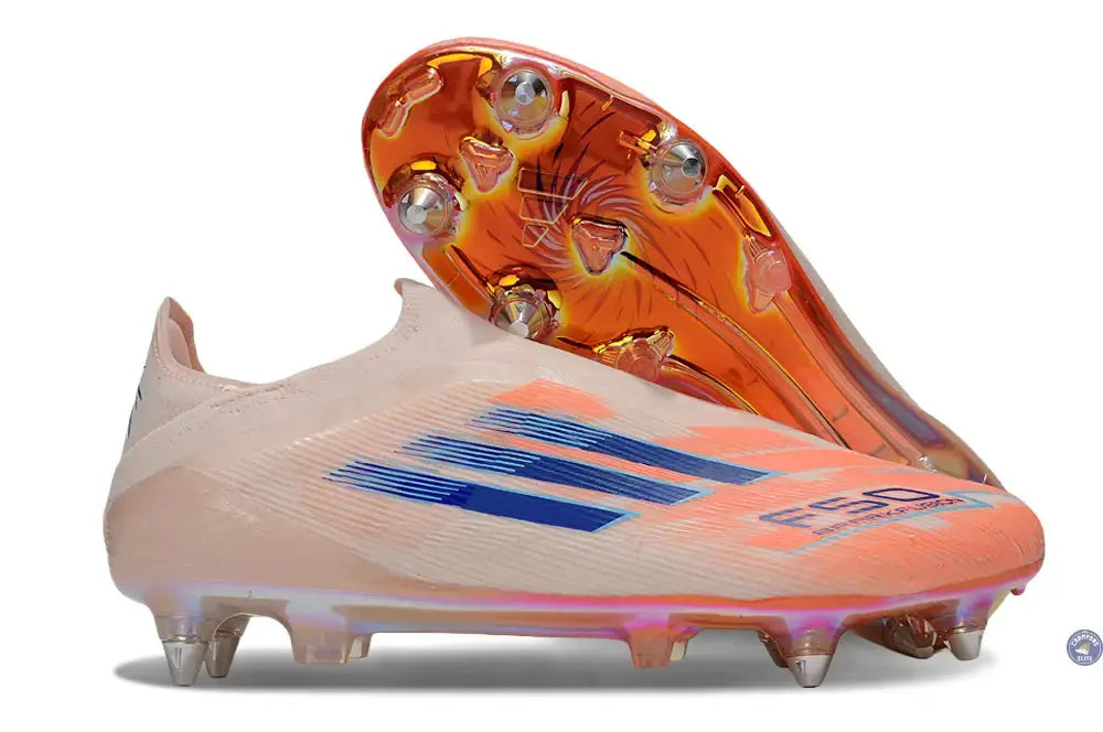 Image of F50 Elite Laceless SG - Beige/Orange/Bleu