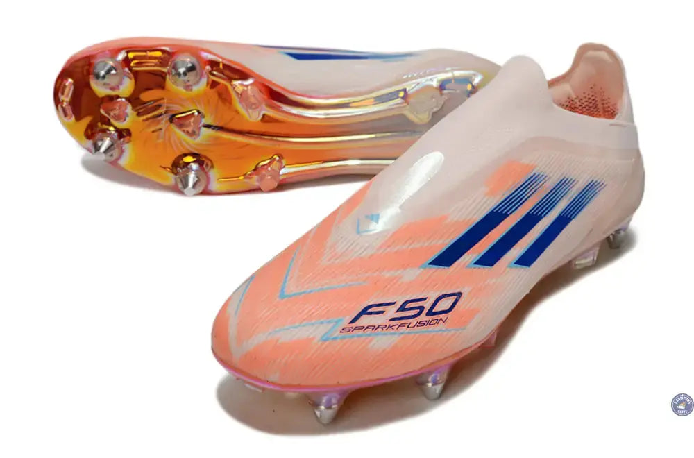 Image of F50 Elite Laceless SG - Beige/Orange/Bleu