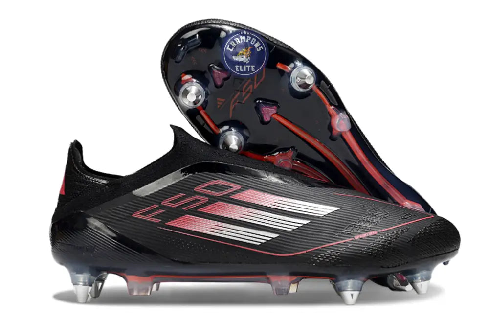 Image of F50 Elite Laceless SG Stealth Victory - Noir/Argenté/Lucid Red