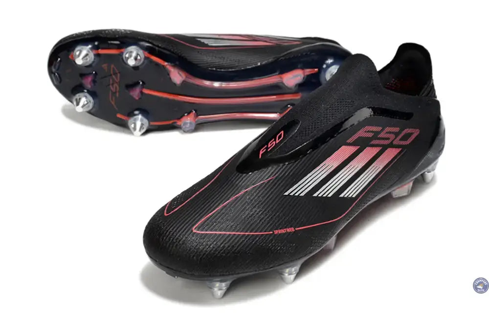 Image of F50 Elite Laceless SG Stealth Victory - Noir/Argenté/Lucid Red