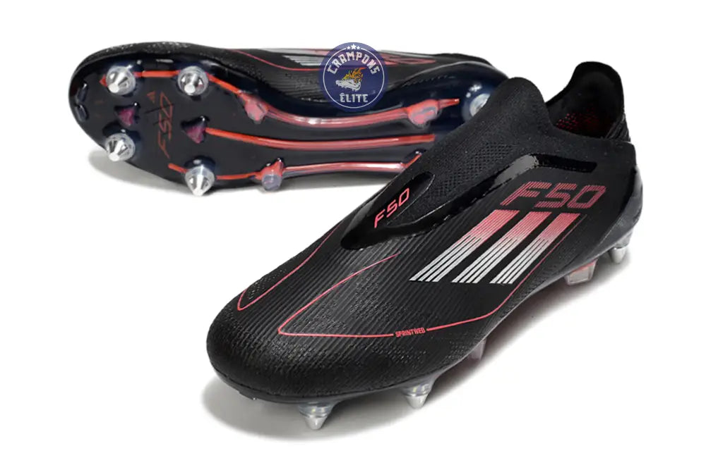 Image of F50 Elite Laceless SG Stealth Victory - Noir/Argenté/Lucid Red