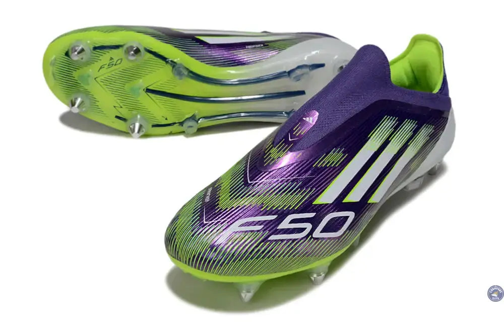 Image of F50 Elite Laceless SG - Violet/Jaune Fluo/Blanc