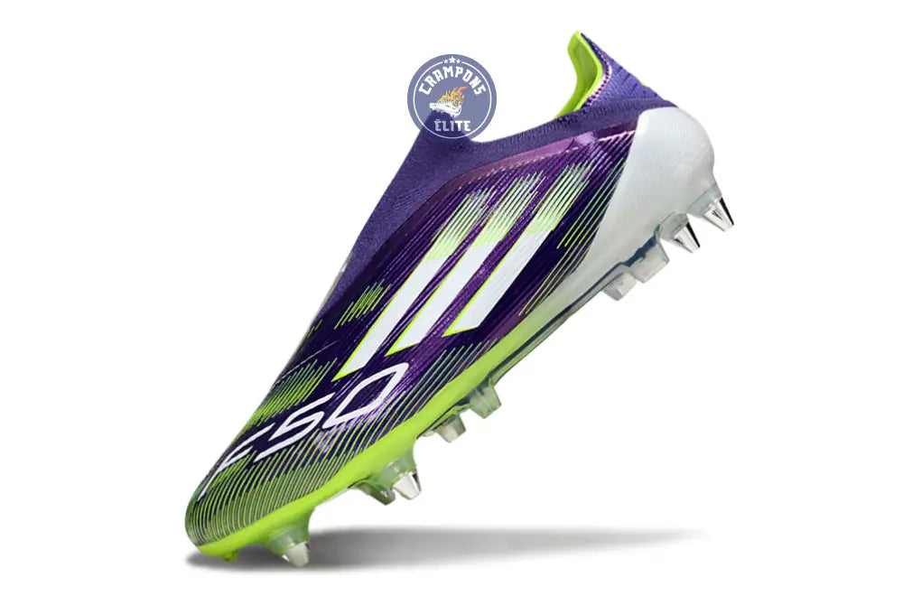 Image of F50 Elite Laceless SG - Violet/Jaune Fluo/Blanc