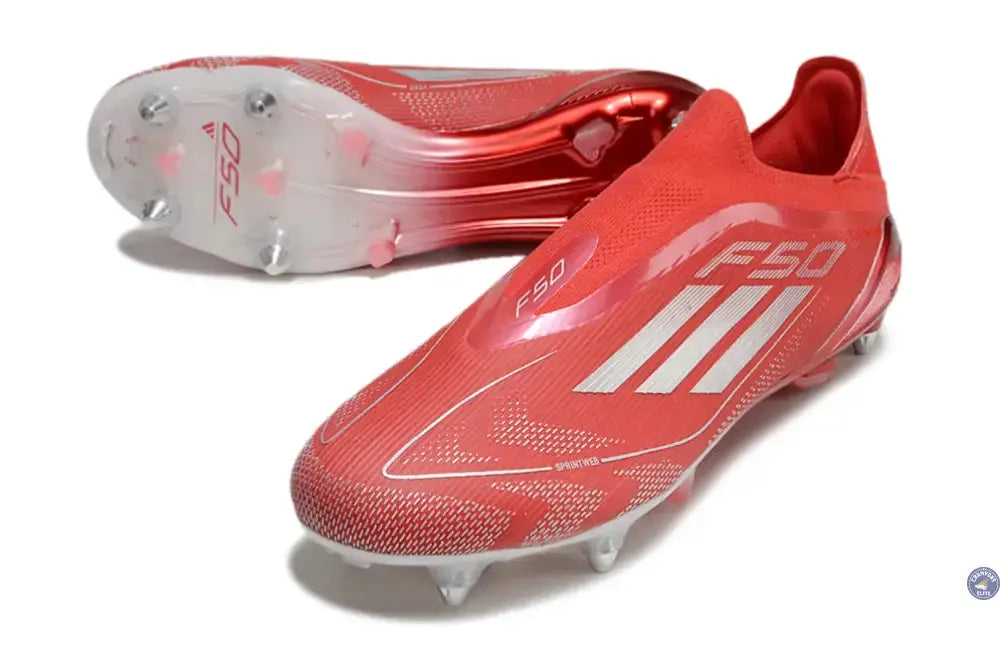 Image of F50 Elite Laceless SG x Soccer.com - Rouge/Argent