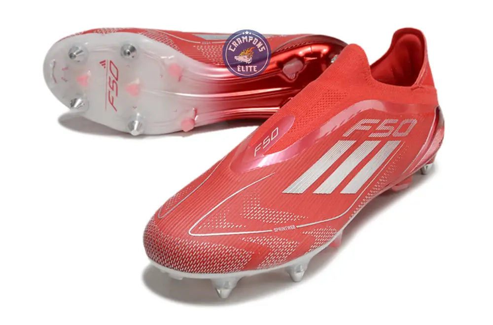 Image of F50 Elite Laceless SG x Soccer.com - Rouge/Argent