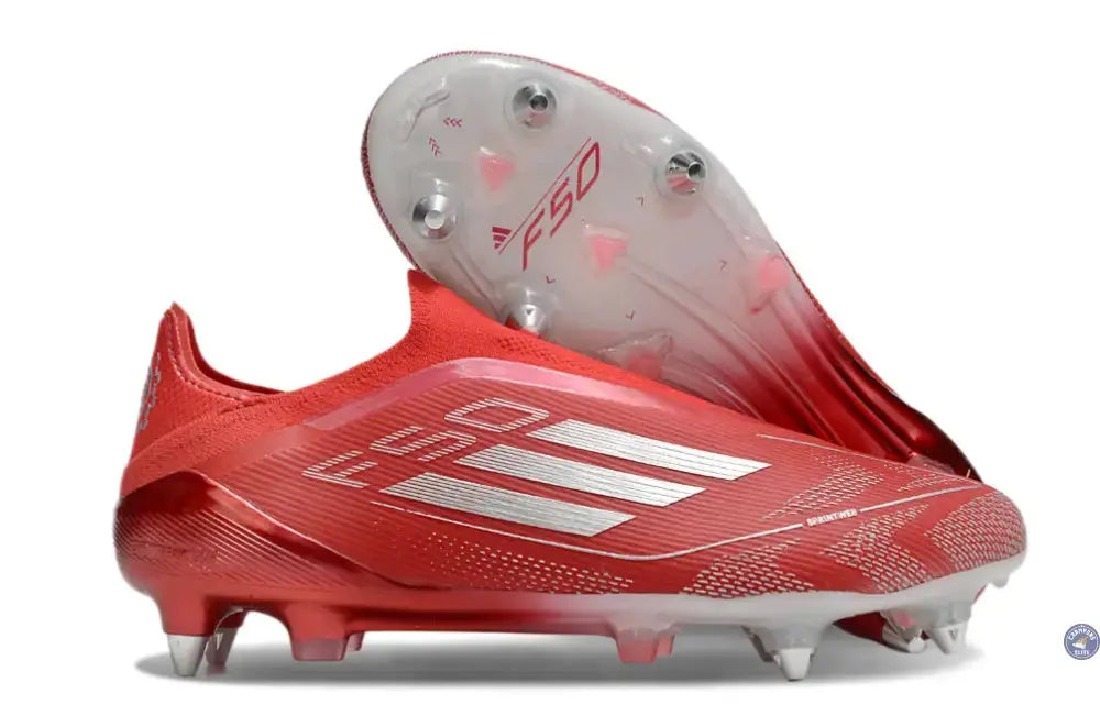 Image of F50 Elite Laceless SG x Soccer.com - Rouge/Argent