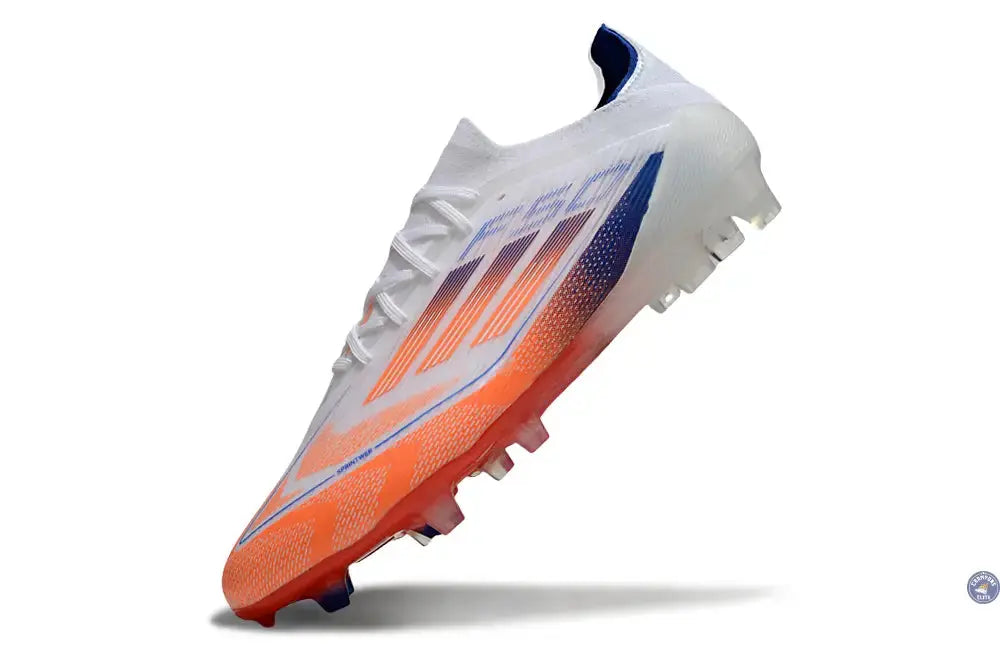 Image of F50 Elite Lacets FG - Blanc/Orange/Bleu