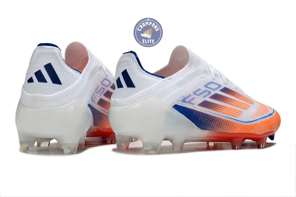 Image of F50 Elite Lacets FG - Blanc/Orange/Bleu