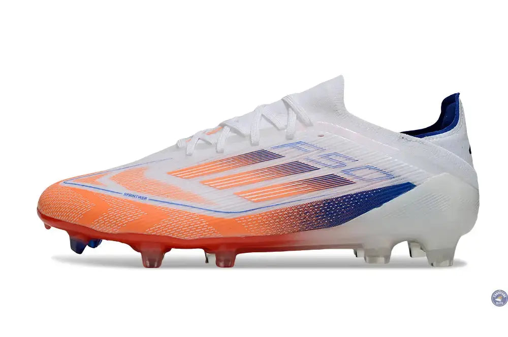 Image of F50 Elite Lacets FG - Blanc/Orange/Bleu