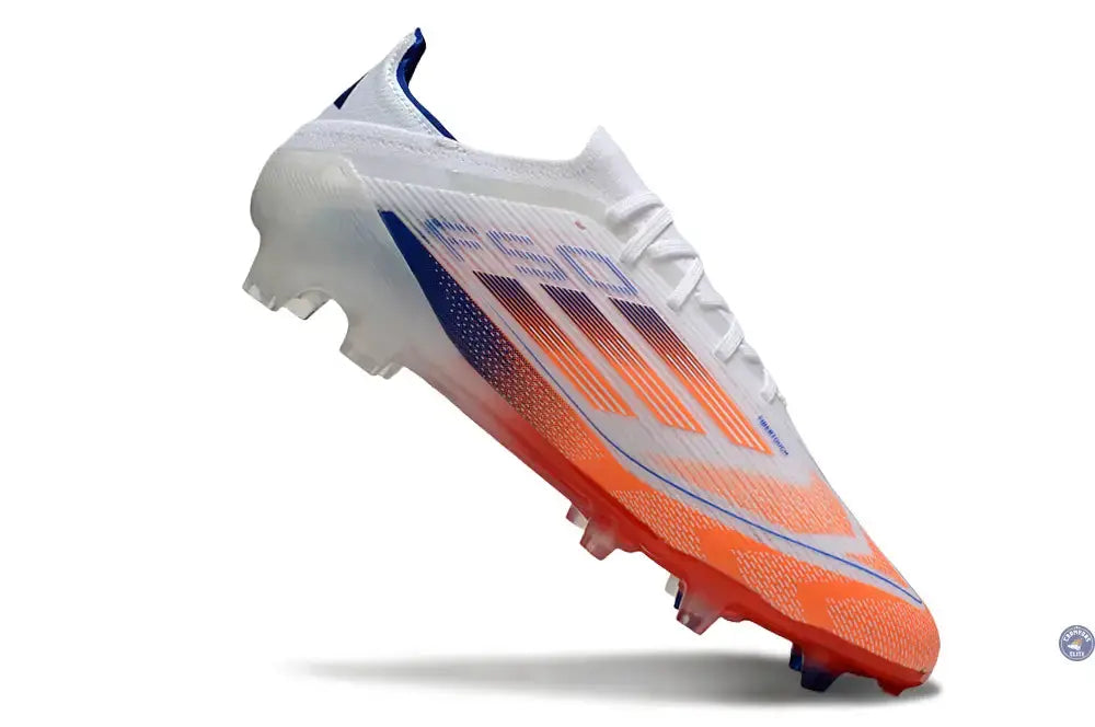 Image of F50 Elite Lacets FG - Blanc/Orange/Bleu