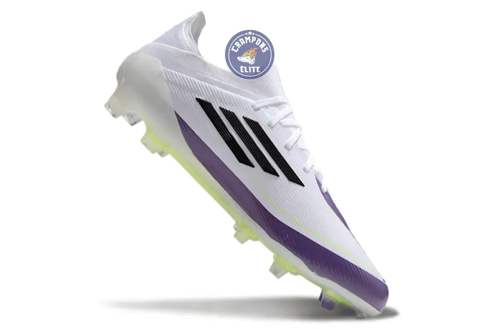 Image of F50 Elite Lacets FG - Blanc/Violet/Jaune Fluo/Noir