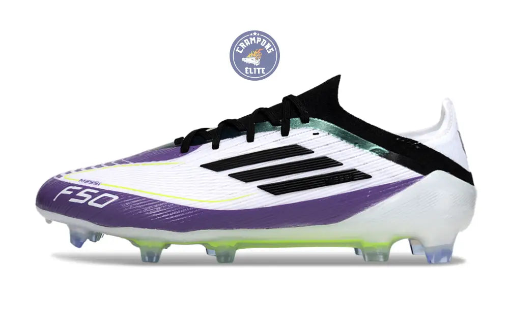 Image of F50 Elite Lacets FG - Blanc/Violet/Noir/Jaune Fluo