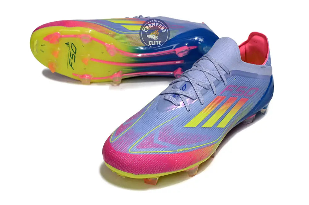Image of F50 Elite Lacets FG - Blue Fusion/Vert/Rose