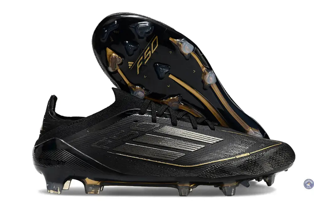 F50 Elite Lacets FG Dark Spark - Noir/Argenté/Doré