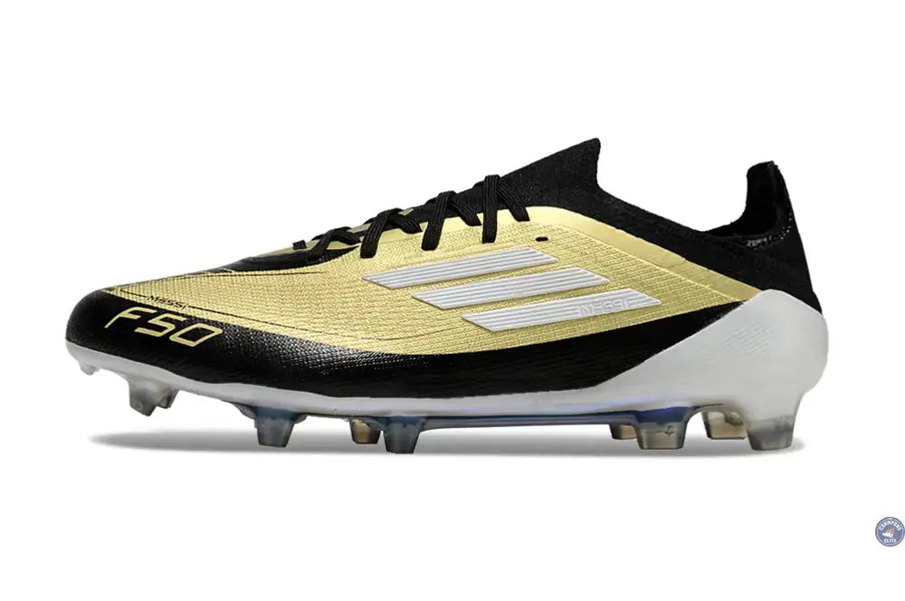 F50 Elite Lacets FG - Doré/Blanc/Noir