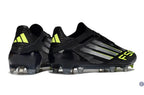 F50 Elite Lacets FG - Noir/Argenté/Jaune Fuo