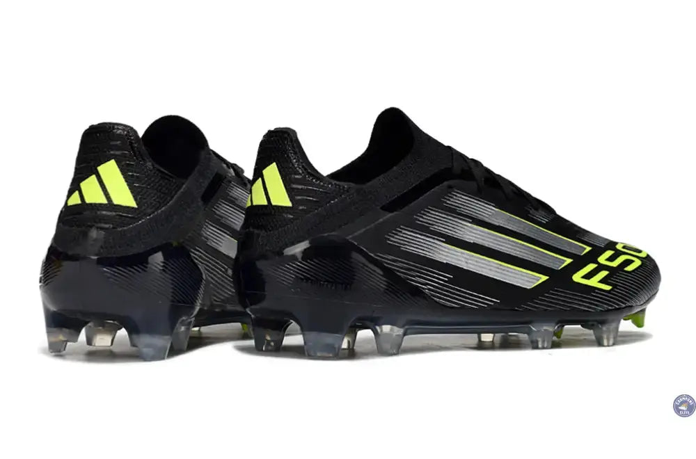 F50 Elite Lacets FG - Noir/Argenté/Jaune Fuo