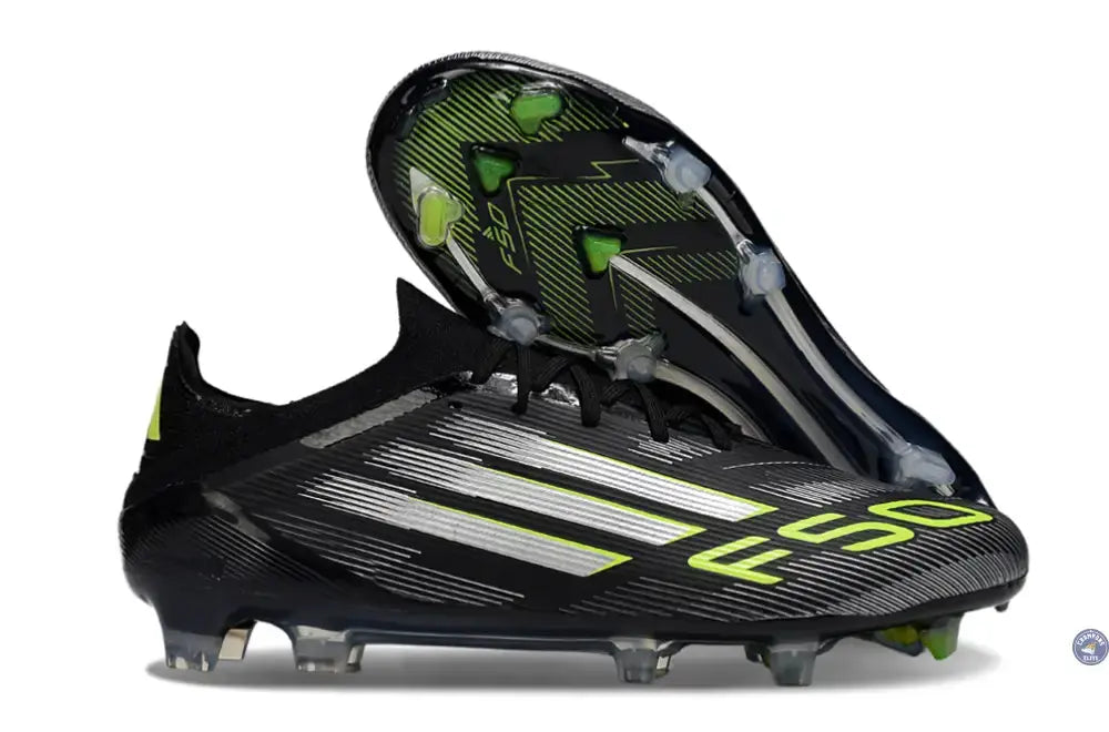 F50 Elite Lacets FG - Noir/Argenté/Jaune Fuo