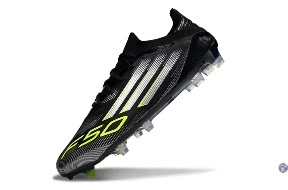 F50 Elite Lacets FG - Noir/Argenté/Jaune Fuo