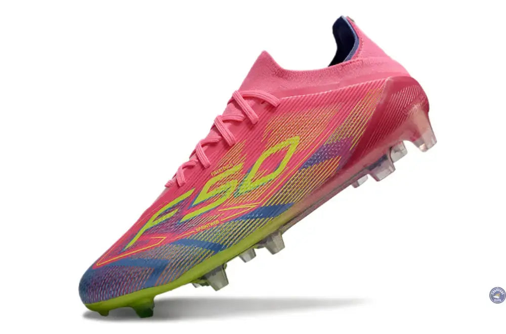 F50 Elite Lacets FG Mystic Victory - Rose/Vert/Blue Fusion