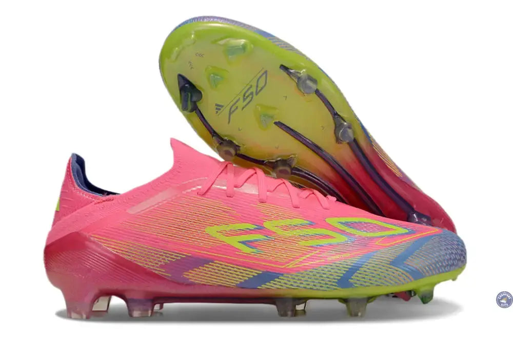 Image of F50 Elite Lacets FG Mystic Victory - Rose/Vert/Blue Fusion