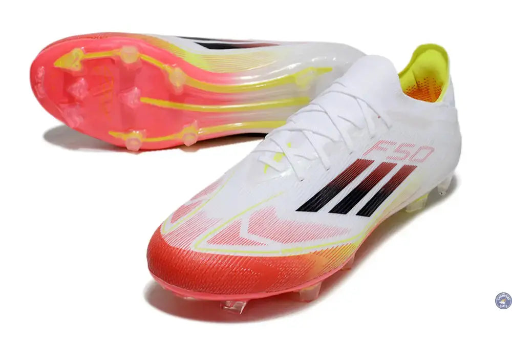 Image of F50 Elite Lacets FG Pure Victory - Blanc/Noir/Jaune