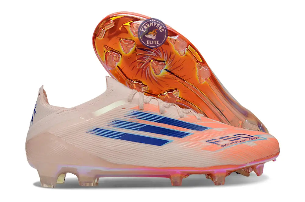 Image of F50 Elite Lacets FG - Beige/Orange/Bleu