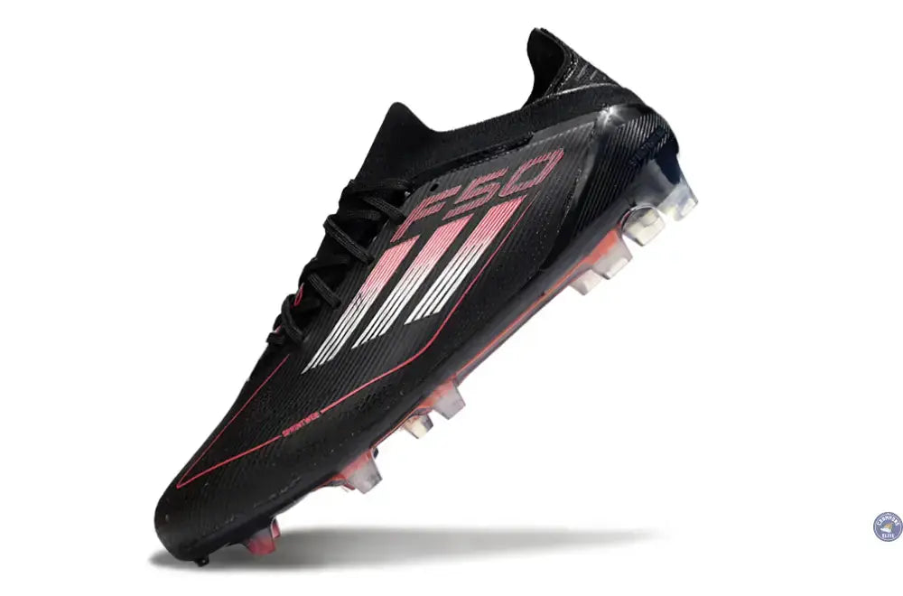 F50 Elite Lacets FG Stealth Victory - Noir/Argenté/Lucid Red