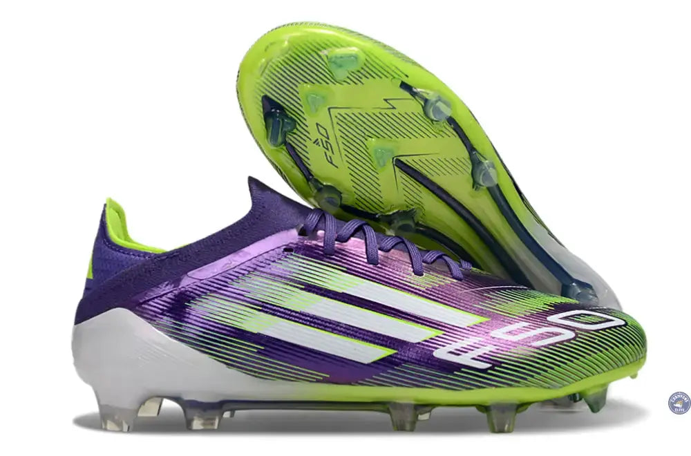 Image of F50 Elite Lacets FG - Violet/Vert Fluo/Gris