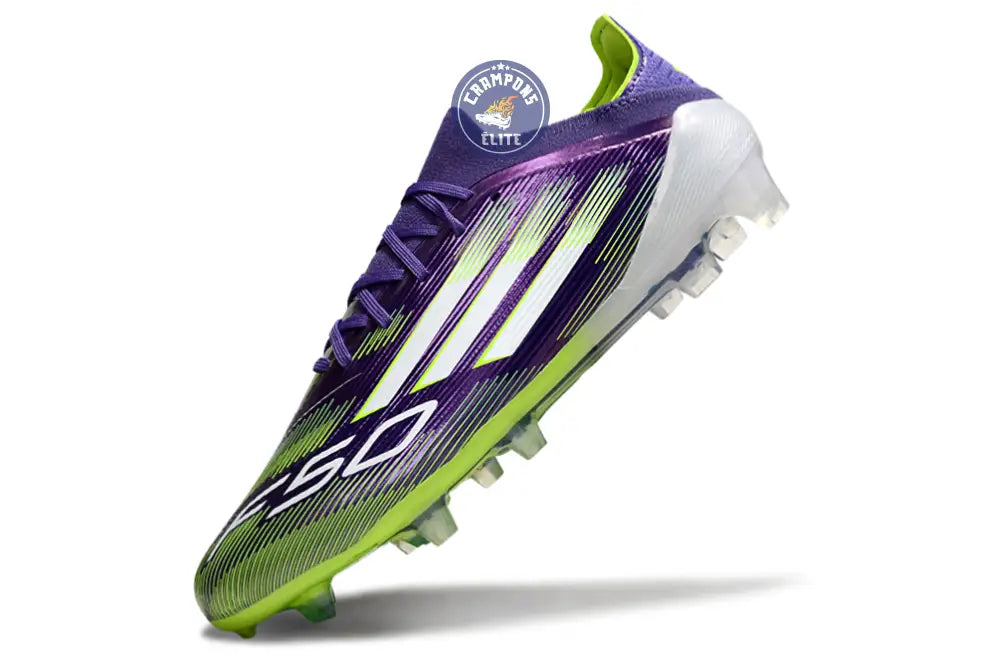 Image of F50 Elite Lacets FG - Violet/Vert Fluo/Gris
